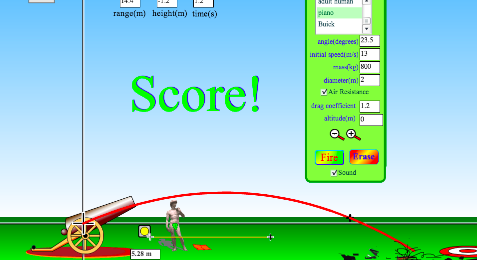 SL Physics at Cleveland (Kemper): Projectile Motion Simulator