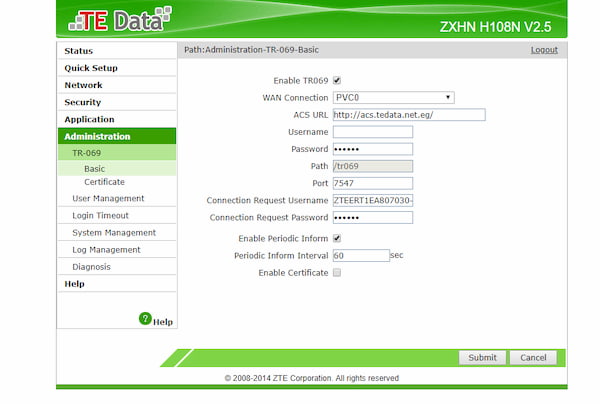 تحميل و تركيب السوفت الاصلي لروتر تى داتا Zte H108n