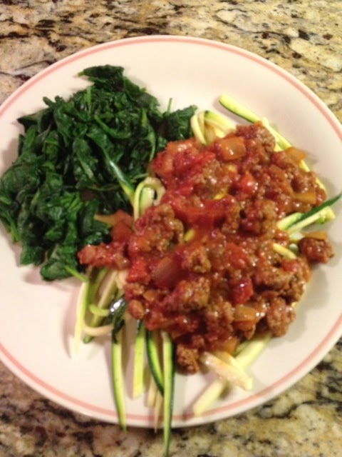 Whole 30 Day 1 & Zucchini Pasta with Meat Sauce