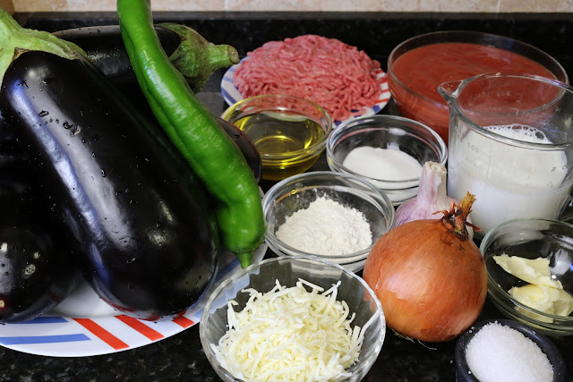 Ingredientes para pastel de berenjenas con carne