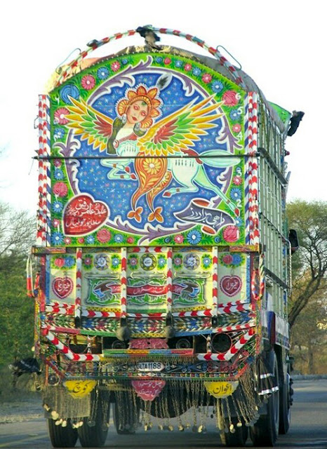 Colorful trucks in Pakistan
