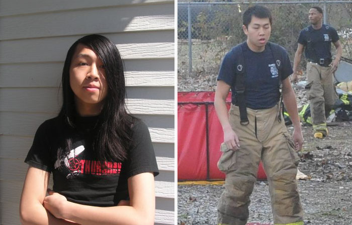 #6 I Became A Fireman, If I Talked To Myself 8 Years Ago And Said You Would Cut Your Hair And Become Part Of The Fire Department I Would've Never Believed Myself - 10 Before & After Pics Of Rebellious Teenagers #6 I Became A Fireman, If I Talked To Myself 8 Years Ago And Said You Would Cut Your Hair And Become Part Of The Fire Department I Would've Never Believed Myself - 10 Before & After Pics Of Rebellious Teenagers
