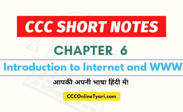 Ccc One Liner Chapter 6, Introduction To Internet And Www, Ccc Chapter 6 Short Notes, Ccc Short Notes Chapter 6, Notes For Ccc Exam In Hindi, Ccc Book Pdf In Hindi, Nielit Ccc Book Pdf In Hindi.