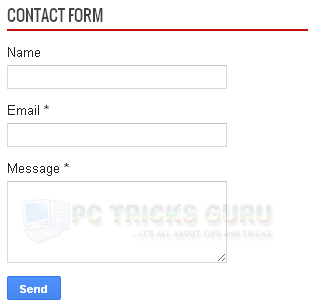 Blogger New Contact Form Gadget