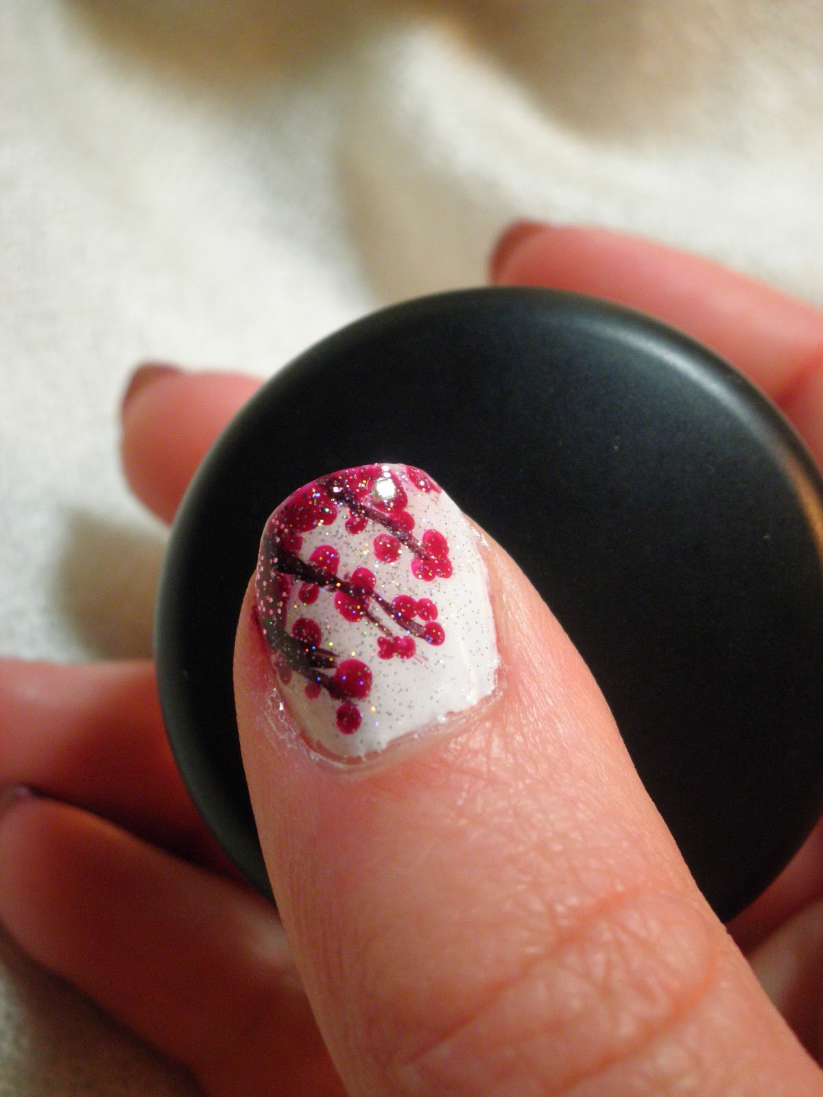 Southern Silhouette: Red Cherry Blossom Nails (Inspired by Robin Moses!!!)