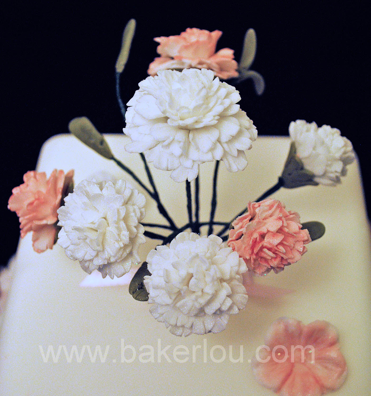 BakerLou How to make Sugar Carnations, stepbystep tutorial