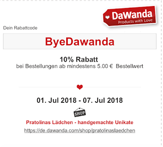 Abschiedssale bei Dawanda https://fraupratolina.blogspot.com