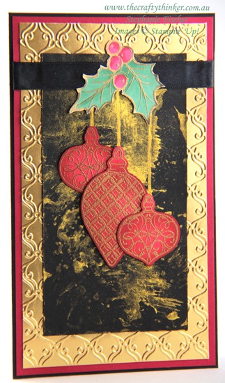 #thecraftythinker #stampinup #cardkmaing #christmascard #goldenglitz #christmasgleaming , Christmas Card, Golden Glitz background, Christmas Gleaming Bundle, Stampin' Up Demonstrator, Stephanie Fischer, Sydney NSW
