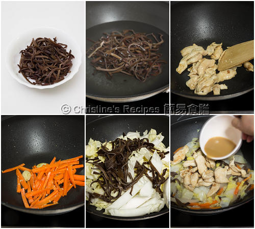紹菜雞片製作圖 Braised Chinese Cabbage with Chicken Procedures