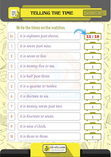 Worksheet: Telling the time | www.elt-els.com