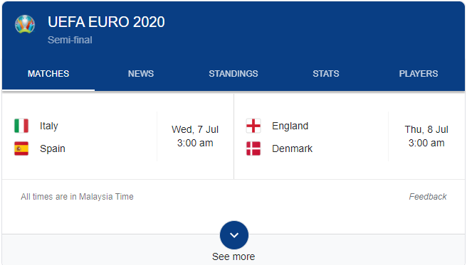 Euro jadual perlawanan JADUAL SIARAN