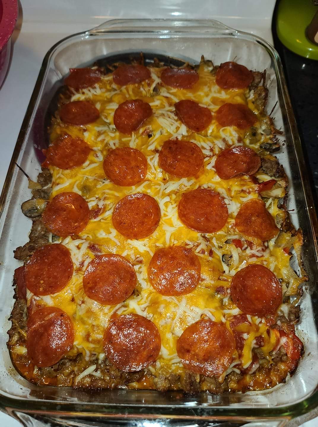 Crustless Keto Pizza Casserole