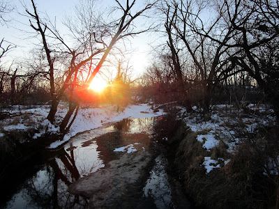 Sunset on trail