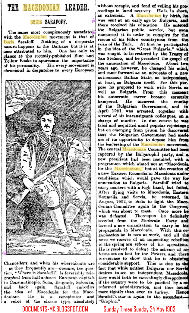 THE MACEDONIAN LEADER BORIS SARAFOFF.