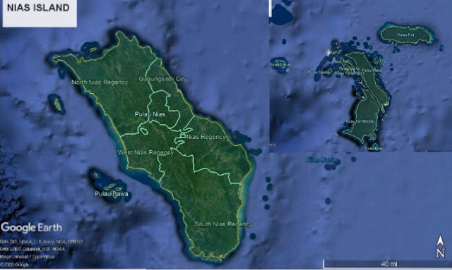 Peta pulau Nias dan pulau-pulau Batu