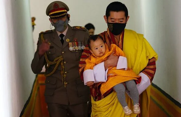King Jigme Khesar Namgyel, Queen Jetsun Pema and their two children Crown Prince Jigme Namgyel and Prince Ugyen Wangchuck