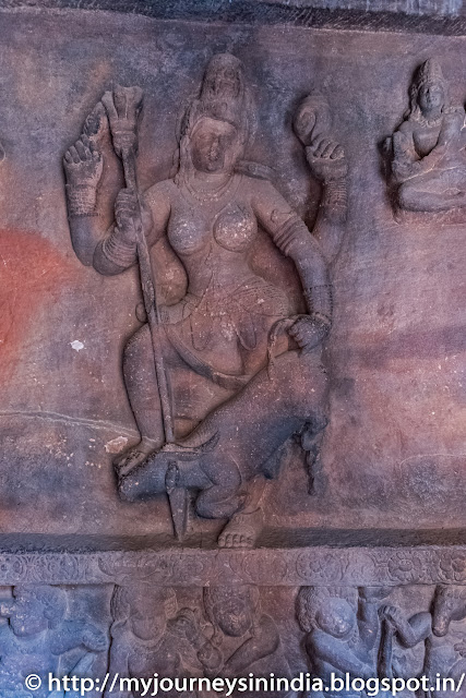 Badami Cave Goddess Durga or Mahishasuramardini