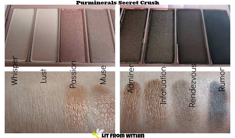 Pur Secret Crush palette swatches