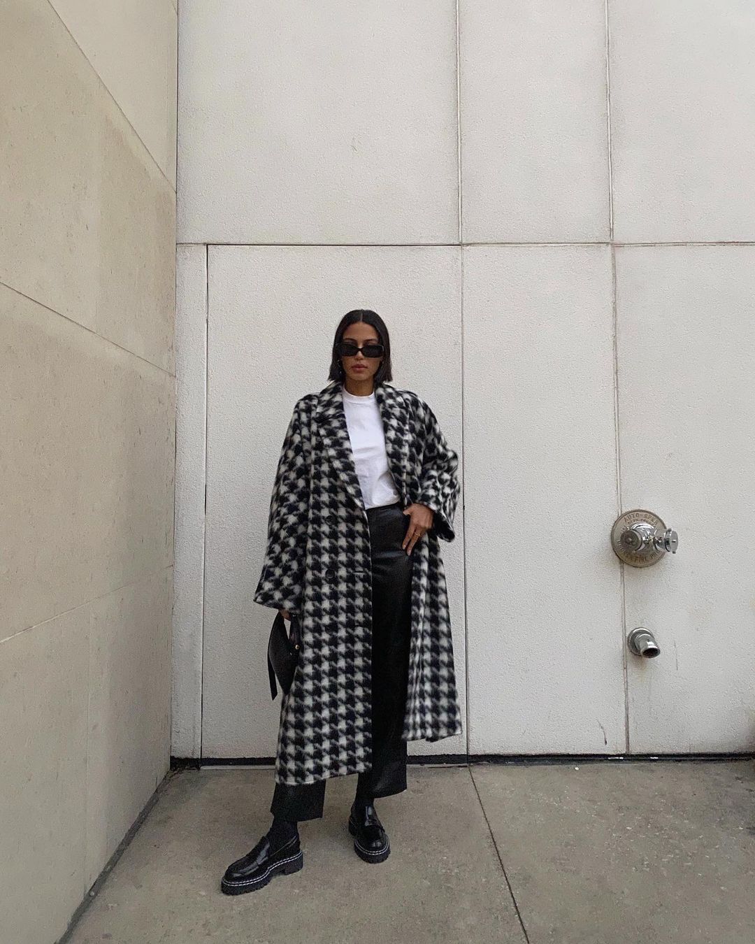 houndstooth print coat