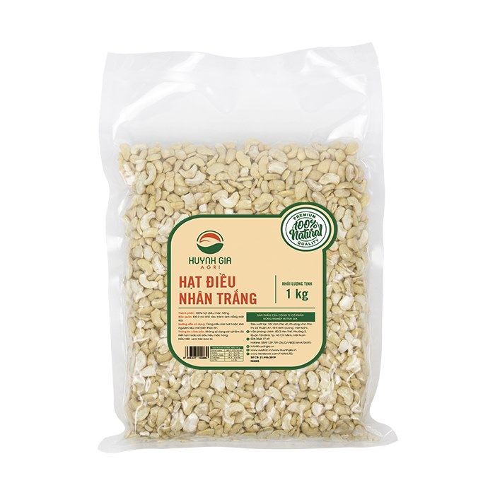 Hạt Điều Tươi Nhân Trắng Loại LP Faminuts Bịch Chân Không 1KG