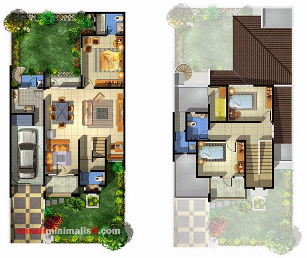 Desain Rumah Minimalis 2 Lantai Beserta Denahnya - Gambar 