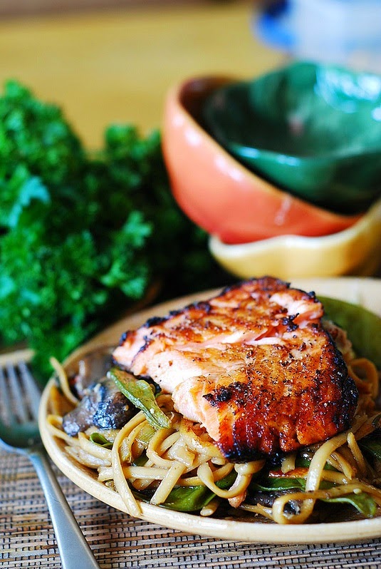 Asian salmon and noodles Easy Food Recipe Blog