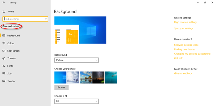 Impostazioni di Windows 10