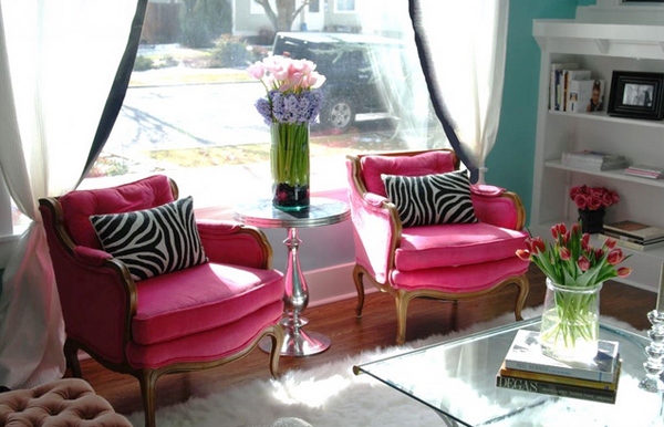 Desain Ruang Tamu Pink Cantik  Rancangan Desain Rumah Minimalis
