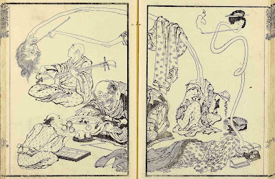 Página do mangá de Katsushika Hokusai