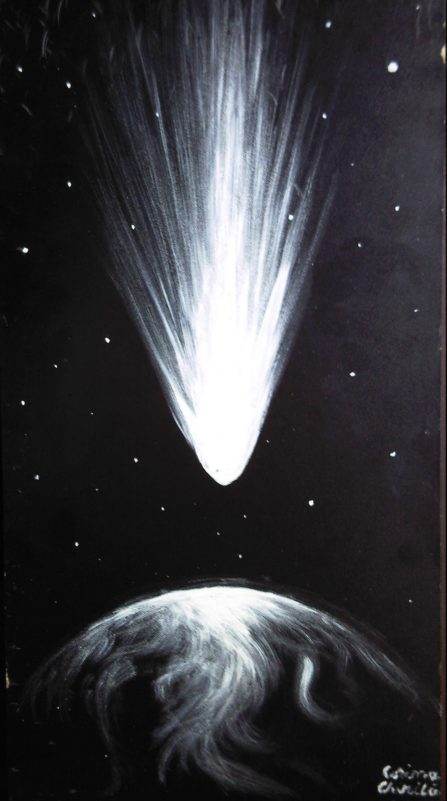 девушка летает в космосе. комета донати c/1858 l1. комета арты. образ кометы девушка. полет души.