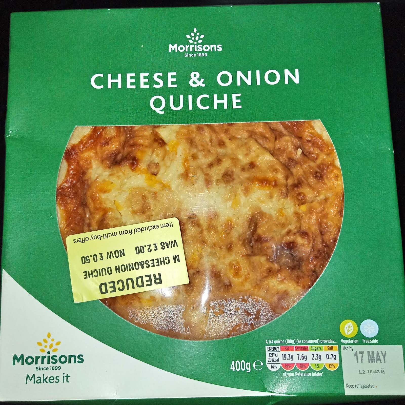 Supersupergirl's Food Reviews [Review] Morrisons Cheese & Onion Quiche