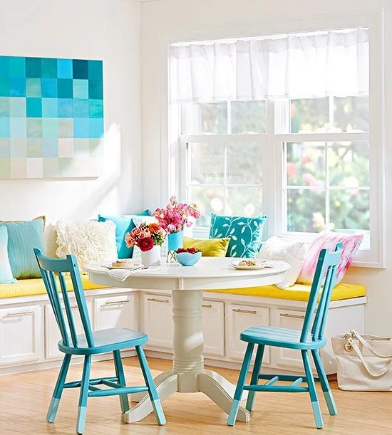 28 desain inspiratif  interior rumah dengan kombinasi warna biru tosca