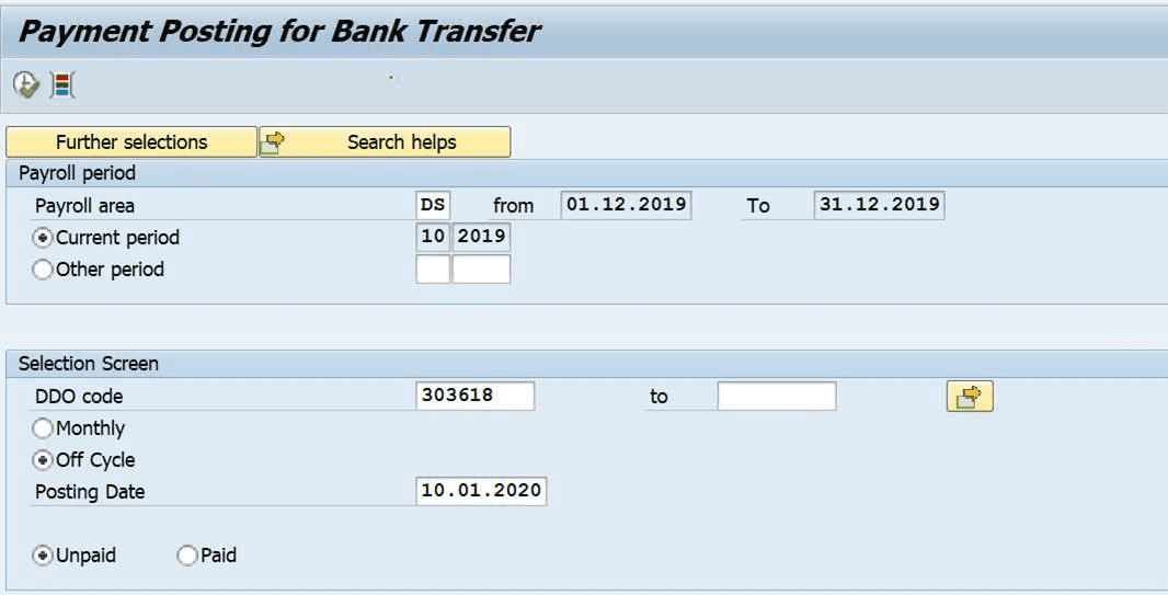 How to draw salary in post office department in SAP?