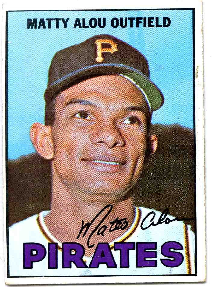 1967 Topps Baseball Set 10 Pittsburgh Pirate Matty Alou. Baseball's