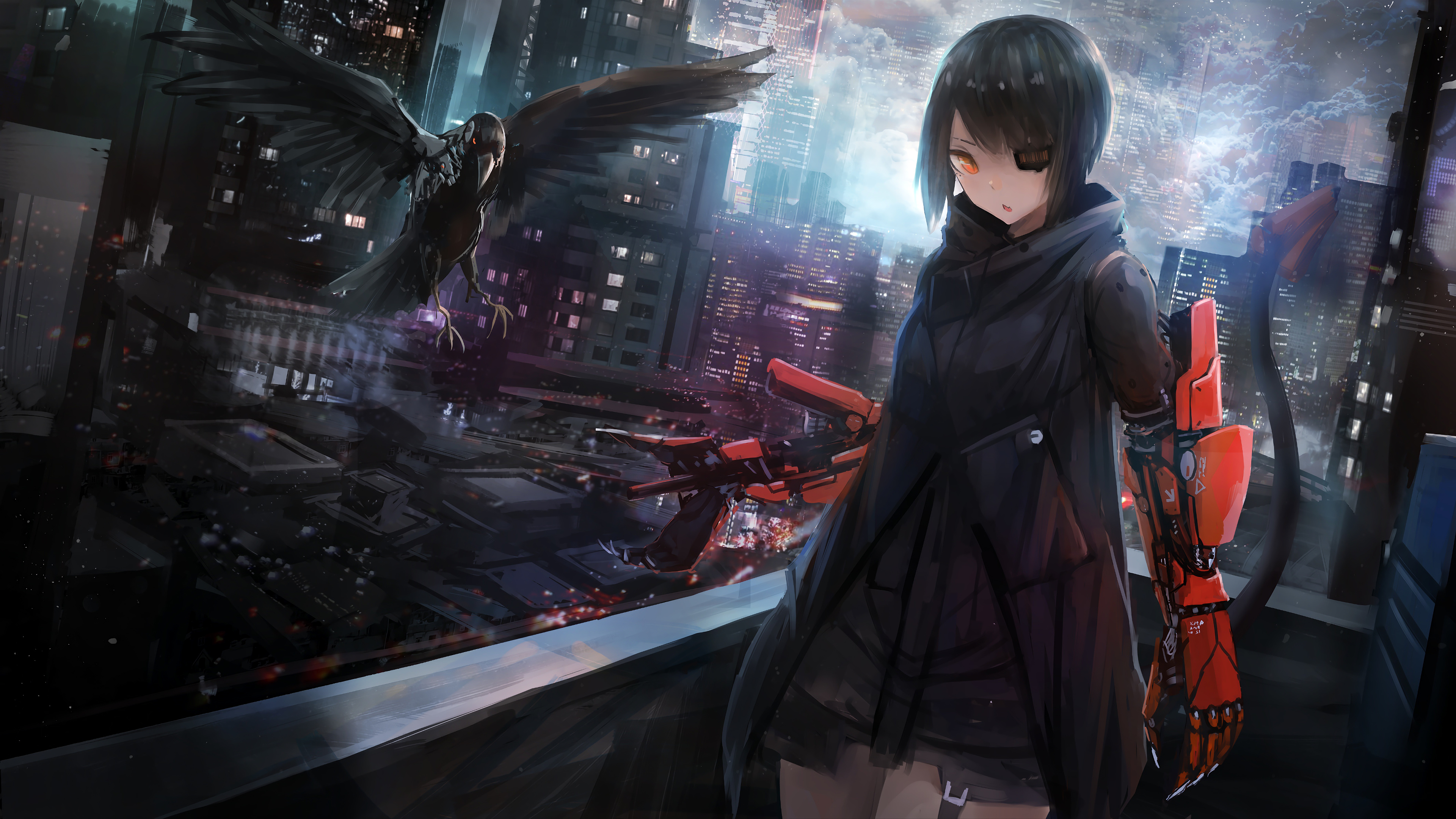Anime Cyberpunk Scifi City Wallpaper,HD Anime Wallpapers,4k Wallpapers ,Images,Backgrounds,Photos and Pictures