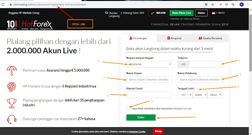 Turtorial Forex Cara Daftar Akun Hotforex