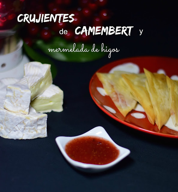 Samosas crujientes de camembert y mermelada de higos