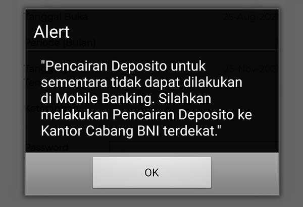 Pencairan Deposito BNI Tidak Bisa Secara Online