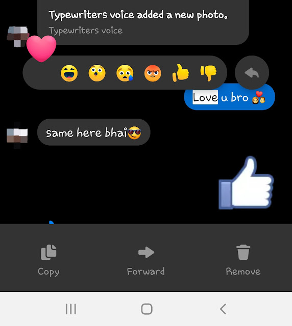 Messenger chat reactions
