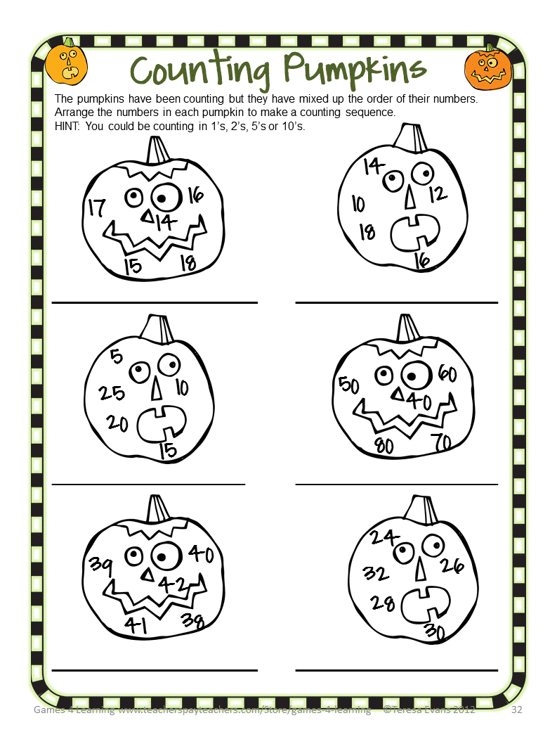 Fun Games 4 Learning: Halloween Math Freebies