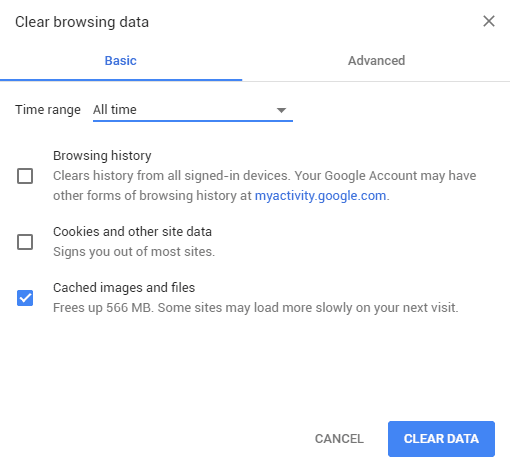 Clear Cache And Browsing Data - Make Chrome Faster
