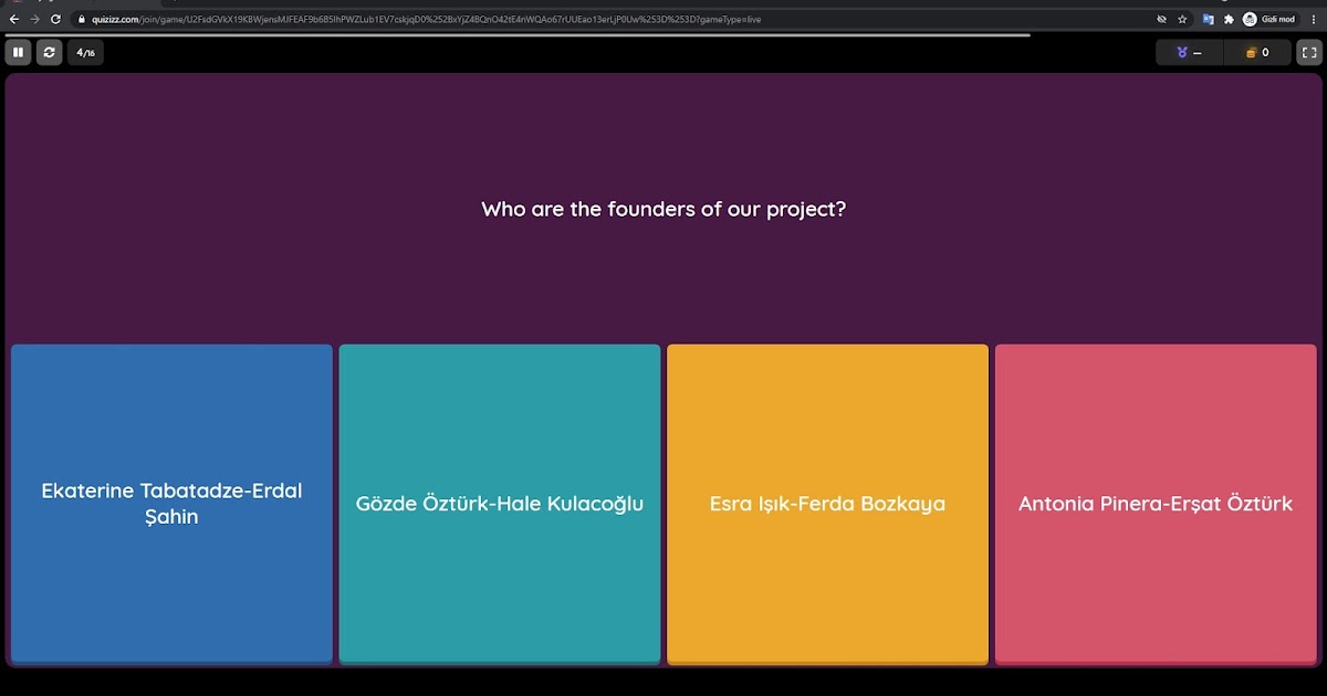 Kahoot quiz on health and hygiene rules