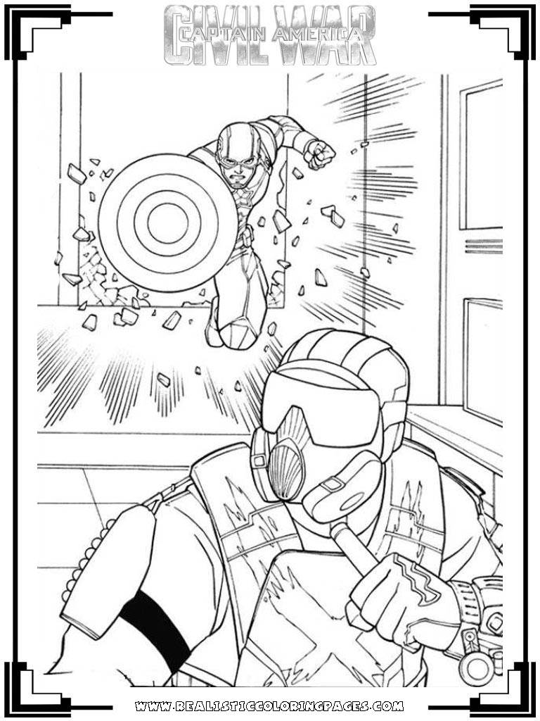 Marvel Captain America Civil War Coloring Page Coloring Pages