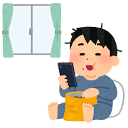 在宅太りのイラスト（男性）