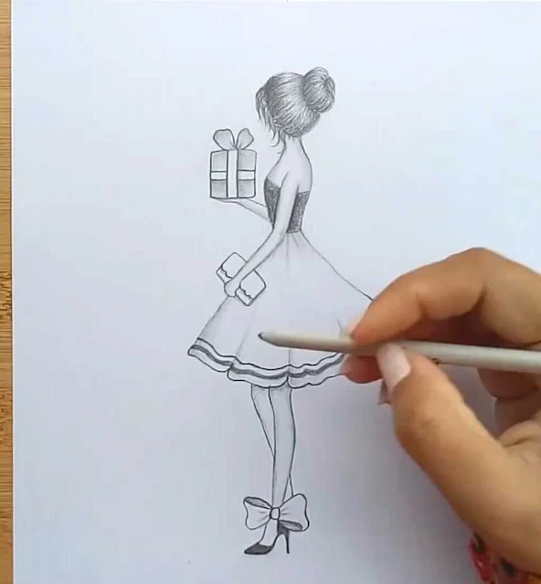 رسم فتاة بالرصاص رسم فتاة جميلة بالرصاص