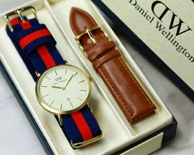 GINDA COLLECTION New Jam Tangan Daniel Wellington Set (1 Canvas