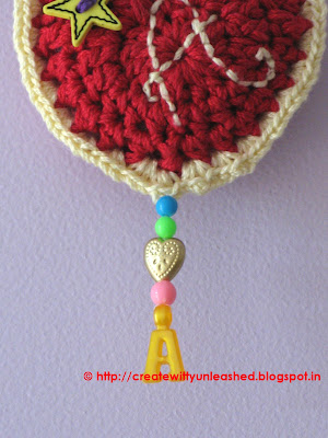 Crochet heart tag