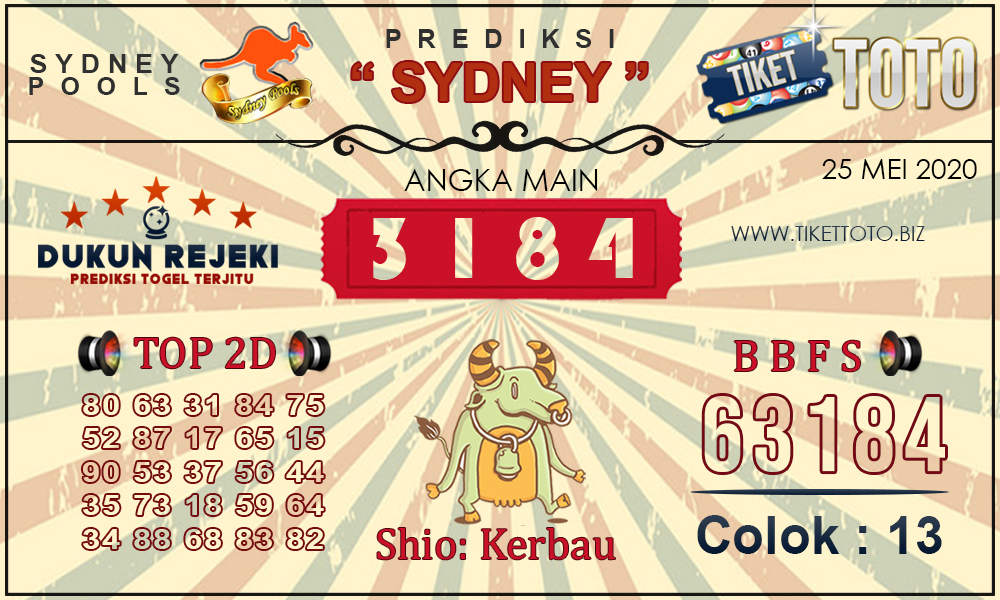 Prediksi Togel SYDNEY TIKETTOTO 25 MEI 2020