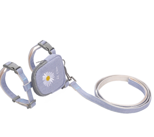 Dây dắt kèm balo cho chó mèo Họa Tiết thêu Xinh Xắn Siêu Bền Chống Mài Mòn Tiện Dụng