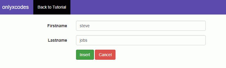 insert form - Insert, Update Delete In CodeIgniter 4 - crud generator